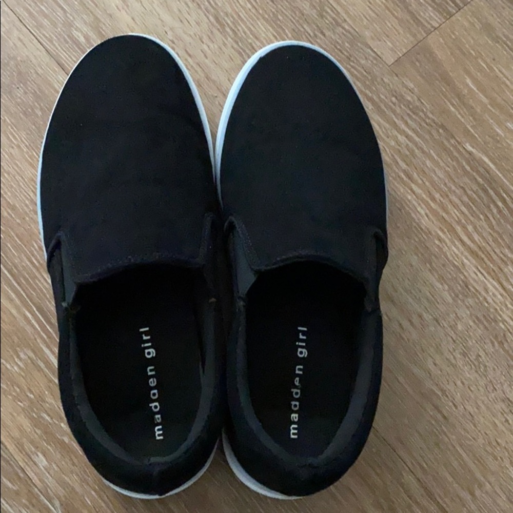 Madden Girl Black Slip Ons